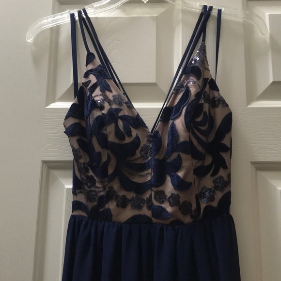 Size 1 Judi Kristopher formal blue dress - Picture 3 of 5